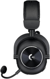 Logitech G PRO X 2 LIGHTSPEED Wireless Gaming Headset, featuring a detachable boom microphone, multi-connectivity via Bluetooth, USB, and 3.5mm Aux, compatible with PC, PS5, PS4, and Nintendo Switch, in Black.